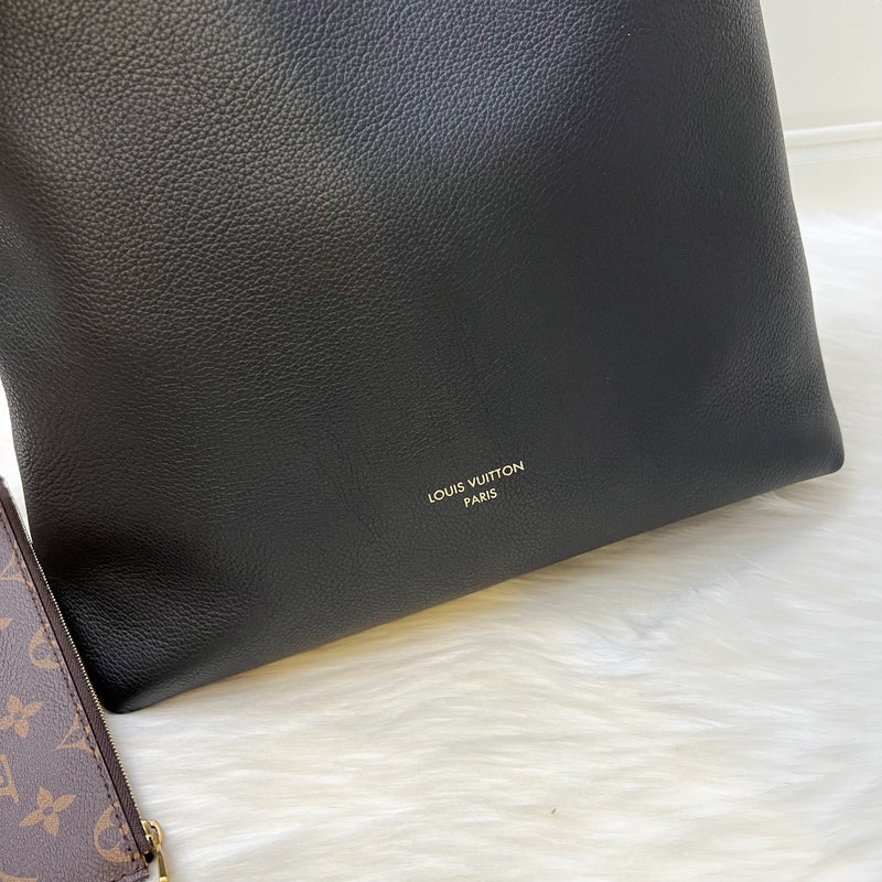 Louis Vuitton LV Low Key Hobo MM in Black Grained Calfskin and GHW