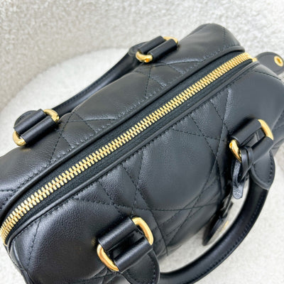 Dior Groove 20 Bowling Bag in Black Macrocannage Calfskin and GHW