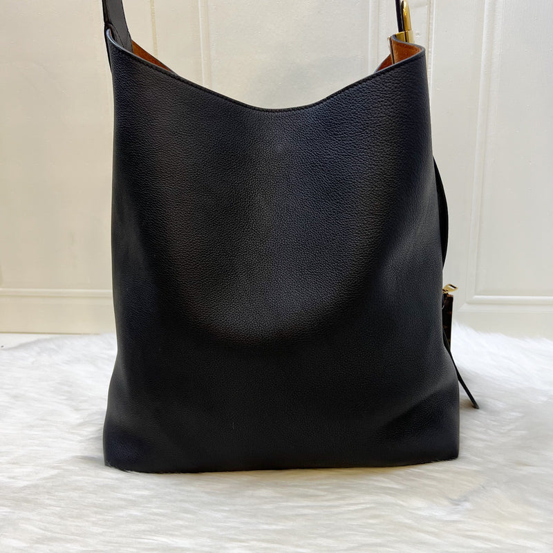 Louis Vuitton LV Low Key Hobo MM in Black Grained Calfskin and GHW