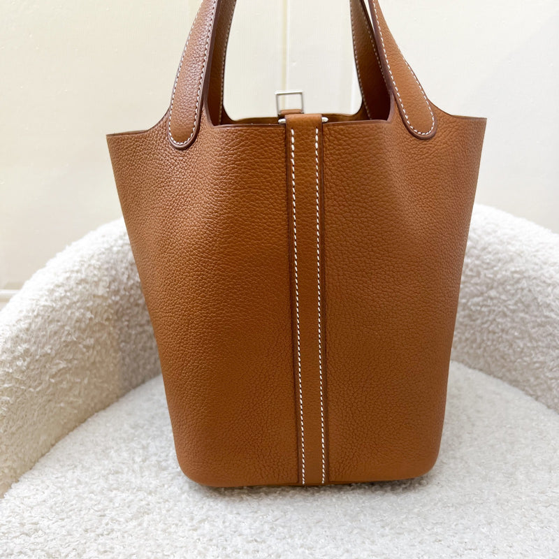 Hermes Picotin 18 in Fauve Barenia Faubourg Leather and PHW