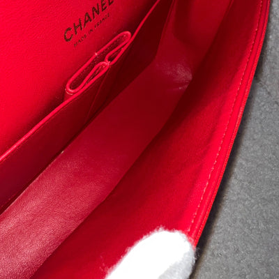 Chanel Medium Classic Flap CF in Red Lambskin and Matte GHW