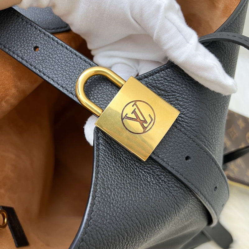 Louis Vuitton LV Low Key Hobo MM in Black Grained Calfskin and GHW