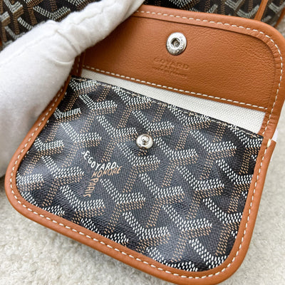 Goyard Mini Anjou in Black Goyardine Canvas with Camel Trim