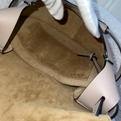 Loewe Small Gate Bag in Sand (Grey) Calf Leather, Jacquard and GHW