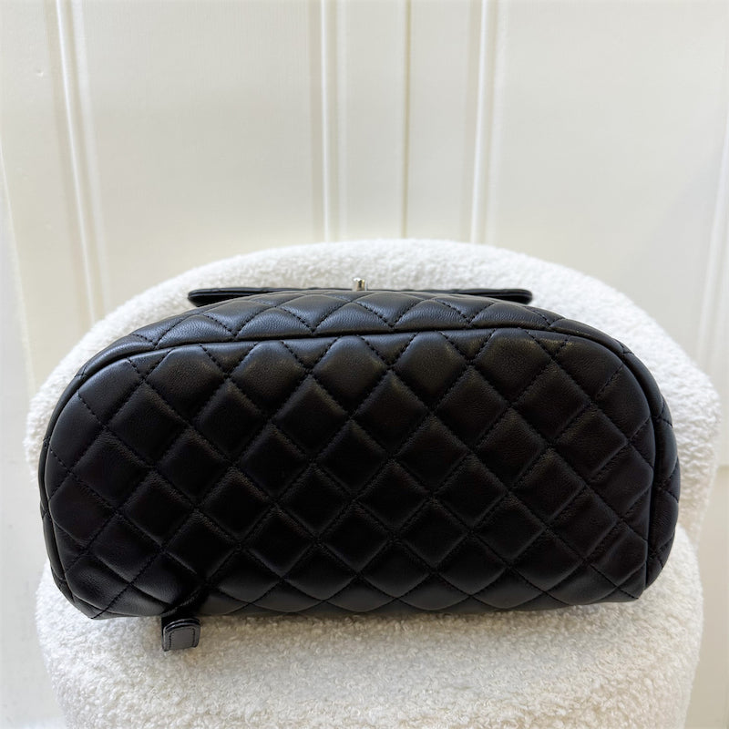 Chanel Medium / Large Urban Spirit Backpack in Black Lambskin SHW