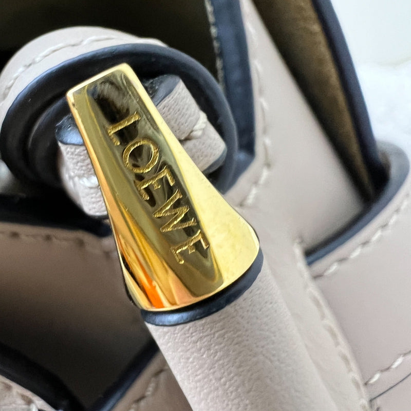 Loewe Small Gate Bag in Sand (Grey) Calf Leather, Jacquard and GHW