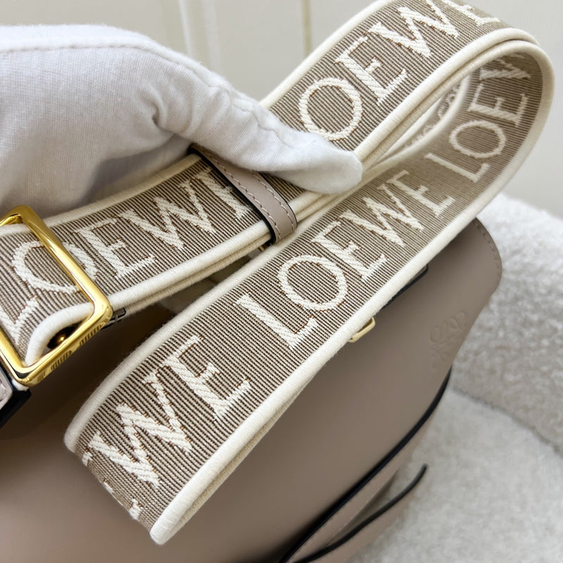 Loewe Small Gate Bag in Sand (Grey) Calf Leather, Jacquard and GHW