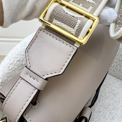 Loewe Small Gate Bag in Sand (Grey) Calf Leather, Jacquard and GHW