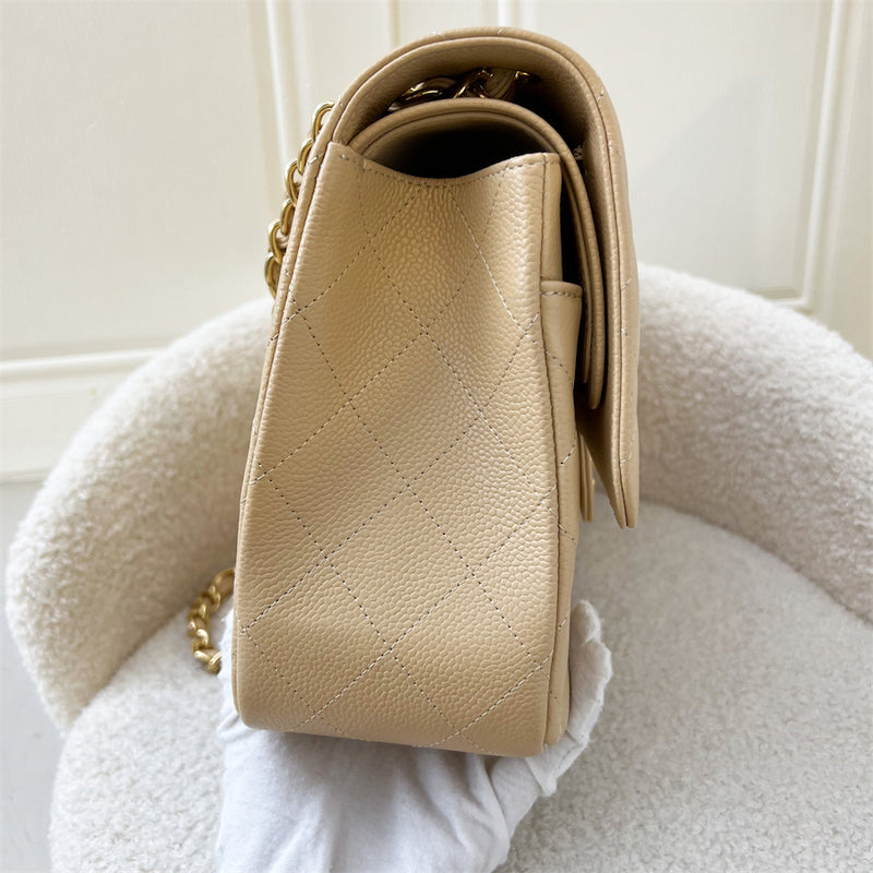 Chanel Jumbo Classic Flap DF in Classic Beige Clair Caviar and GHW