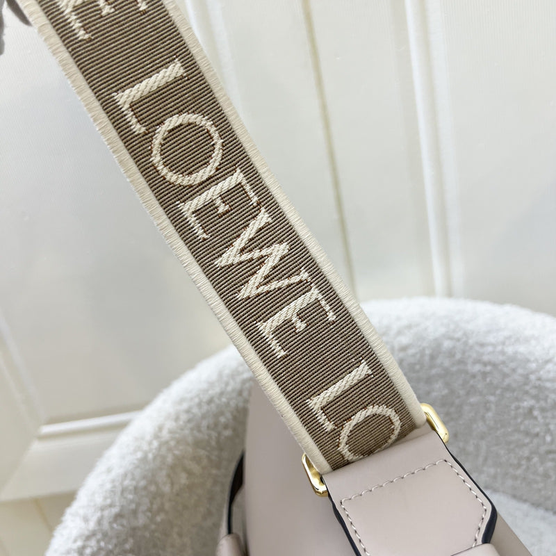 Loewe Small Gate Bag in Sand (Grey) Calf Leather, Jacquard and GHW