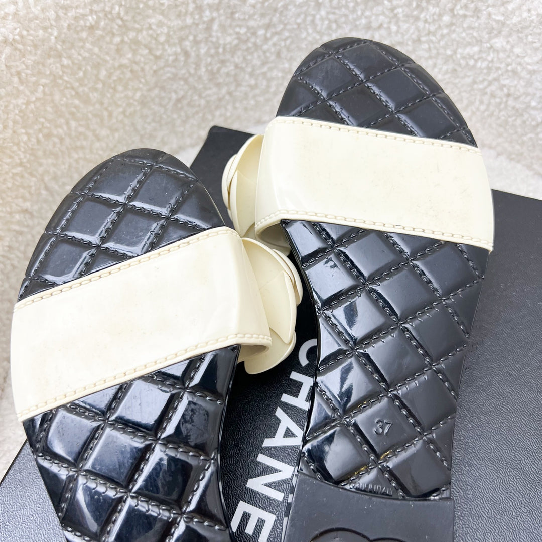 Chanel Camellia Flower Rubber Sandals Size 37 – Brands Lover