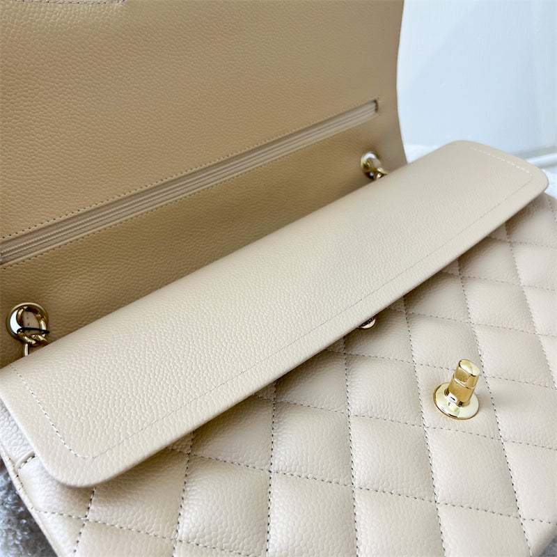 Chanel Jumbo Classic Flap DF in Classic Beige Clair Caviar and GHW