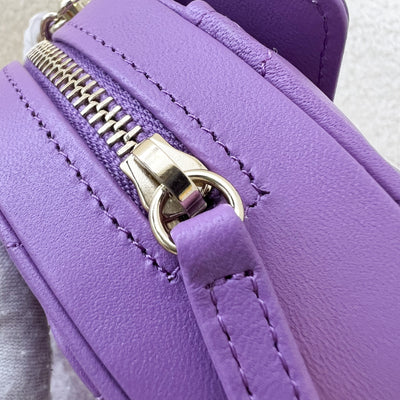 Chanel 22S Heart Clutch with Chain (Small Size) in Purple Lambskin and LGHW