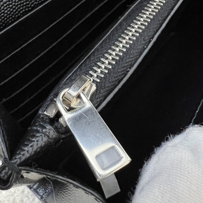 Saint Laurent YSL Medium Classic Cassandre Wallet on Chain WOC in Black Grained Leather and SHW