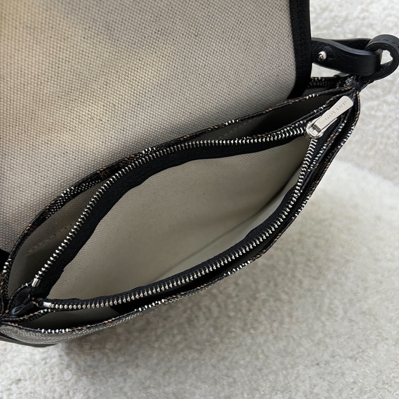 Goyard Plumet Pocket Wallet in Black Goyardine Canvas and Black Trim