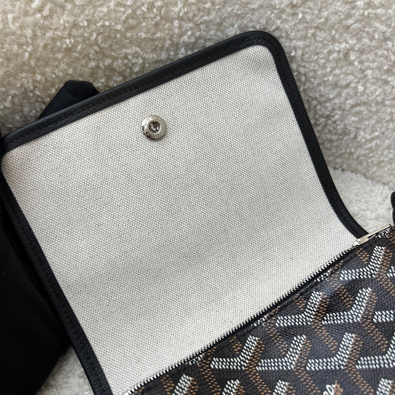 Goyard Plumet Pocket Wallet in Black Goyardine Canvas and Black Trim