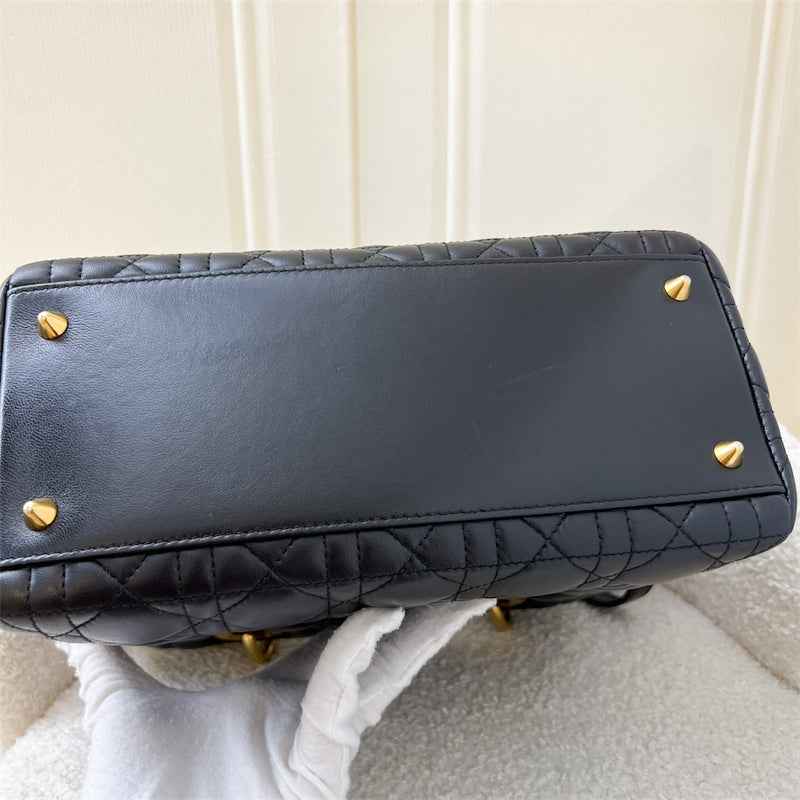 Dior Medium Lady Dior in Black Lambskin and GHW