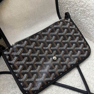 Goyard Plumet Pocket Wallet in Black Goyardine Canvas and Black Trim