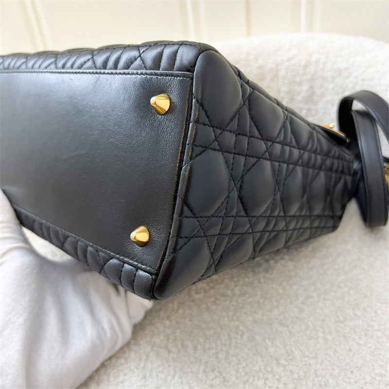 Dior Medium Lady Dior in Black Lambskin and GHW