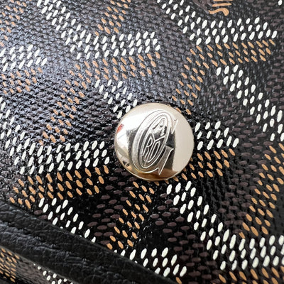 Goyard Plumet Pocket Wallet in Black Goyardine Canvas and Black Trim