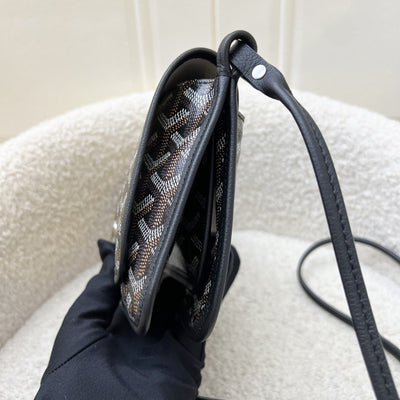 Goyard Plumet Pocket Wallet in Black Goyardine Canvas and Black Trim