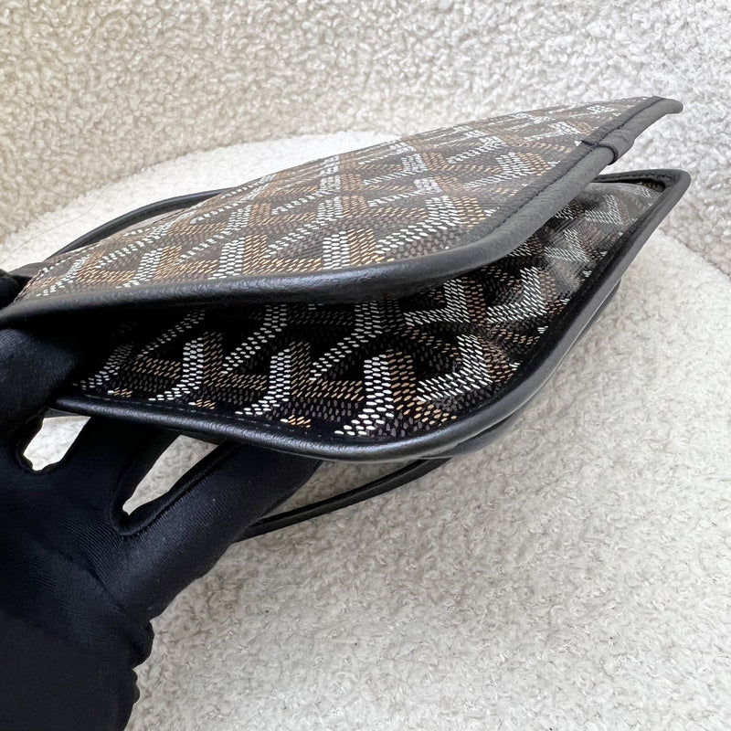 Goyard Plumet Pocket Wallet in Black Goyardine Canvas and Black Trim