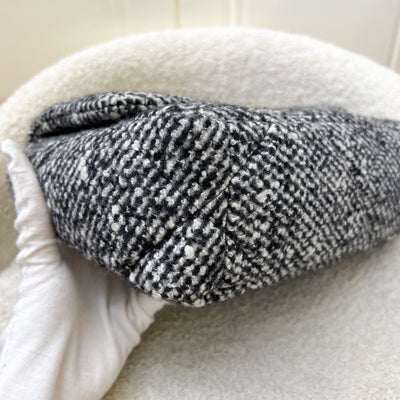 Chanel 19 Small Flap in Black and White Tweed Fabric and 3-tone HW