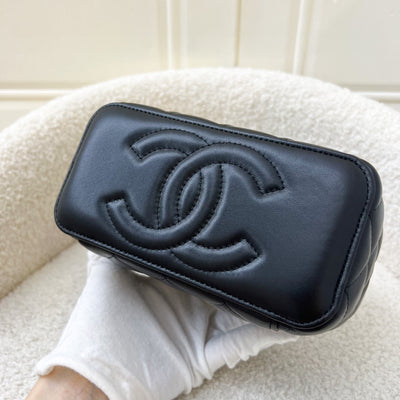 Chanel 23K Pearl Crush Small Vanity in Black Lambskin and AGHW