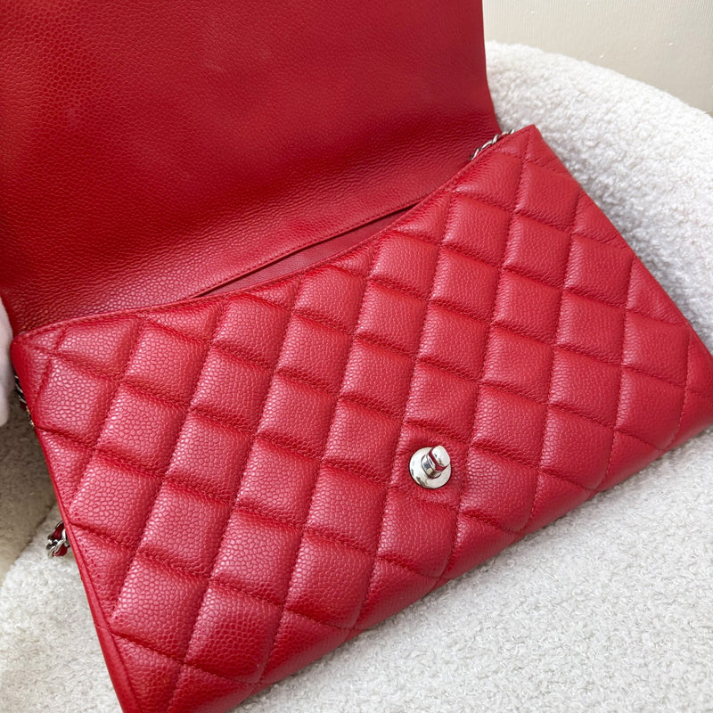 Chanel Timeless Clutch with Chain in Red Caviar and SHW