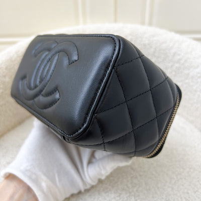 Chanel 23K Pearl Crush Small Vanity in Black Lambskin and AGHW