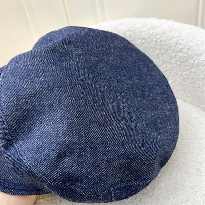 Hermes Deauville Denim Cap in Indigo Sz 57