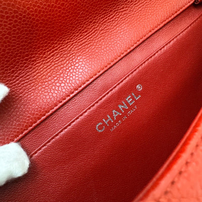 Chanel Timeless Clutch with Chain in Red Caviar and SHW