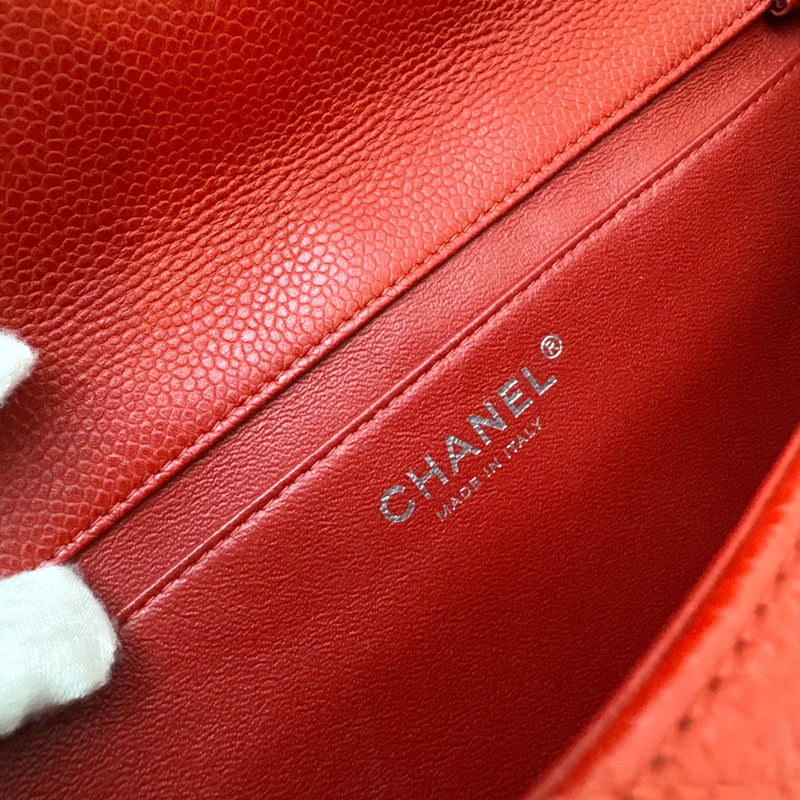 Chanel Timeless Clutch with Chain in Red Caviar and SHW