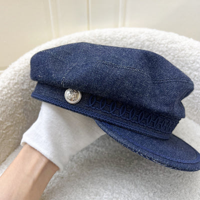 Hermes Deauville Denim Cap in Indigo Sz 57