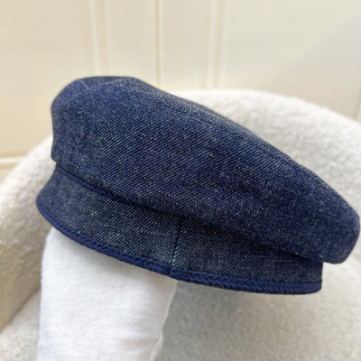 Hermes Deauville Denim Cap in Indigo Sz 57