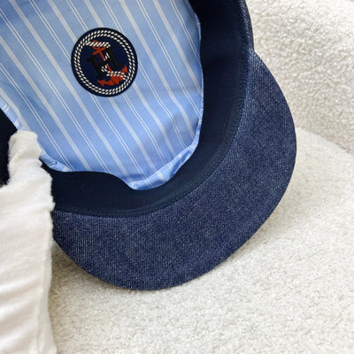 Hermes Deauville Denim Cap in Indigo Sz 57