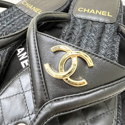 Chanel Coco Beach Thongs in Black Sz 39