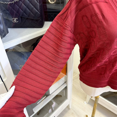 Hermes Cardigan in Rouge Cardinal Silk and Cotton Size 40