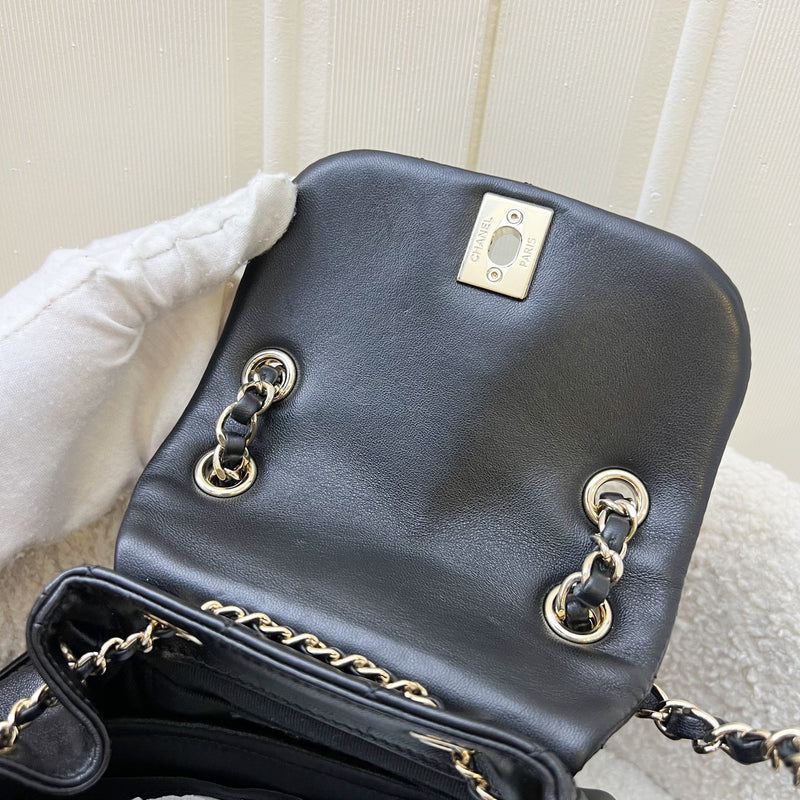 Chanel Duma Mini Backpack in Black Lambskin and LGHW (Model: AS2908)