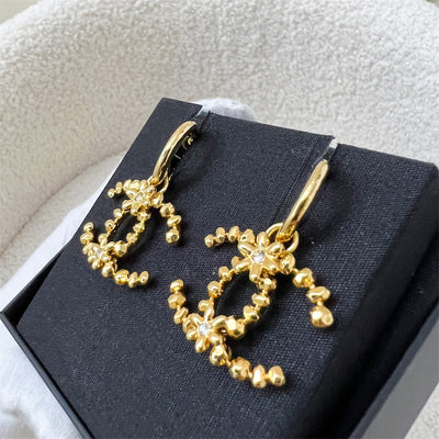 Chanel 23A Large CC Dangling Logo Earring in GHW