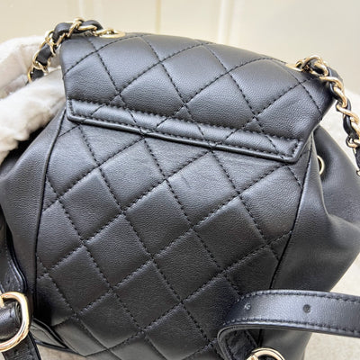 Chanel Duma Mini Backpack in Black Lambskin and LGHW (Model: AS2908)