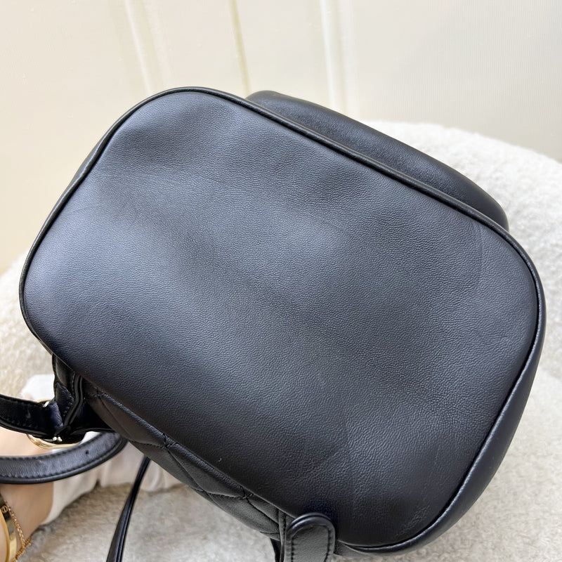 Chanel Duma Mini Backpack in Black Lambskin and LGHW (Model: AS2908)