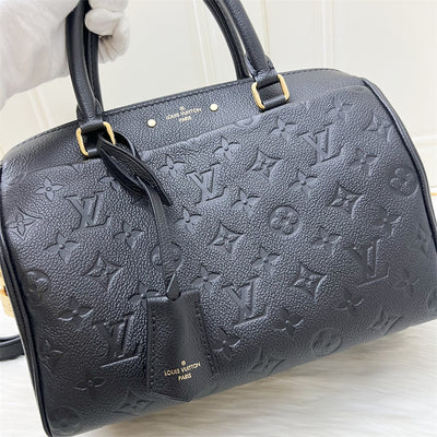 LV Speedy 25 Bandouliere in Black Empreinte Leather and GHW