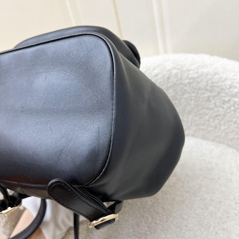 Chanel Duma Mini Backpack in Black Lambskin and LGHW (Model: AS2908)