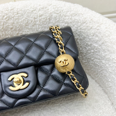 [Brand new - May 2025] Chanel Pearl Crush Mini Rectangular Flap in 25S Black Stiff Lambskin and AGHW (Model: AS1787)