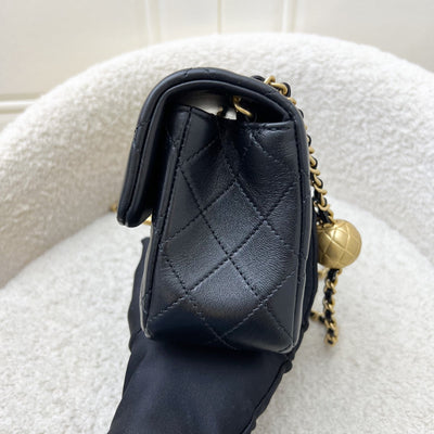 [Brand new - May 2025] Chanel Pearl Crush Mini Rectangular Flap in 25S Black Stiff Lambskin and AGHW (Model: AS1787)