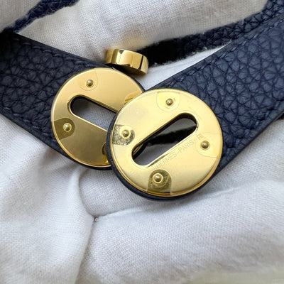 Hermes Lindy 26 in Bleu Nuit Clemence Leather and GHW