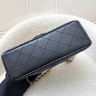 [Brand new - May 2025] Chanel Pearl Crush Mini Rectangular Flap in 25S Black Stiff Lambskin and AGHW (Model: AS1787)