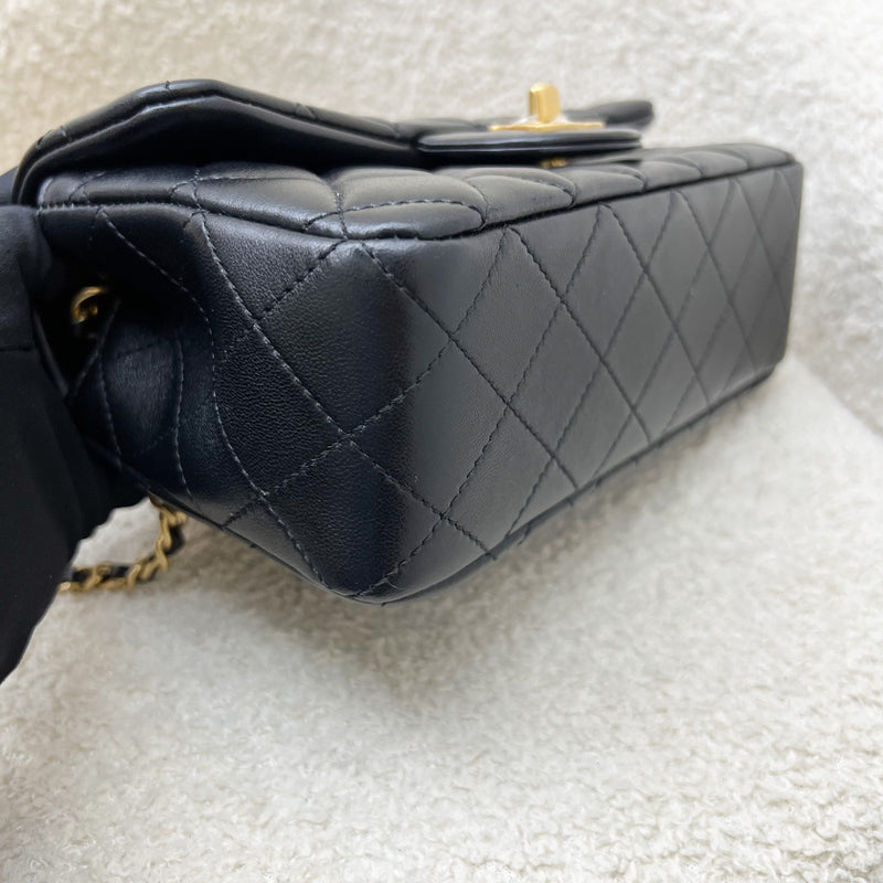 [Brand new - May 2025] Chanel Pearl Crush Mini Rectangular Flap in 25S Black Stiff Lambskin and AGHW (Model: AS1787)
