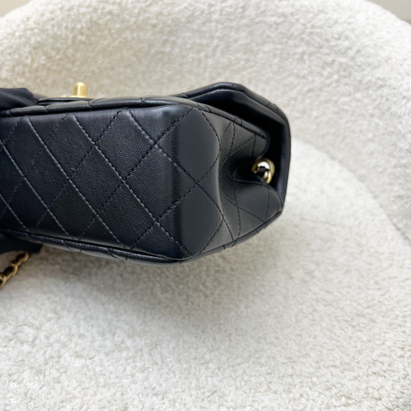 [Brand new - May 2025] Chanel Pearl Crush Mini Rectangular Flap in 25S Black Stiff Lambskin and AGHW (Model: AS1787)
